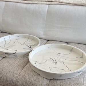 Acrylic Marble Patterned Round Trays